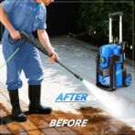 Pressure Cleaner 5000PSI, Heavy Duty Power Cleaner, with 4 Nozzles,Foam Cannon,33FT Hose and 500ml Soap Bottle,Car Wash Machine/Car/Driveway/Patio Clean (Blue) - Image 3