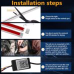 59 Inches RGB Multi-Color Dynamic Scanning Starter Hood Lights, Car LED Hood Light Strip, Exterior Flexible Headlight Waterproof Daytime Running Lamps Strips (1 Set) - Image 7