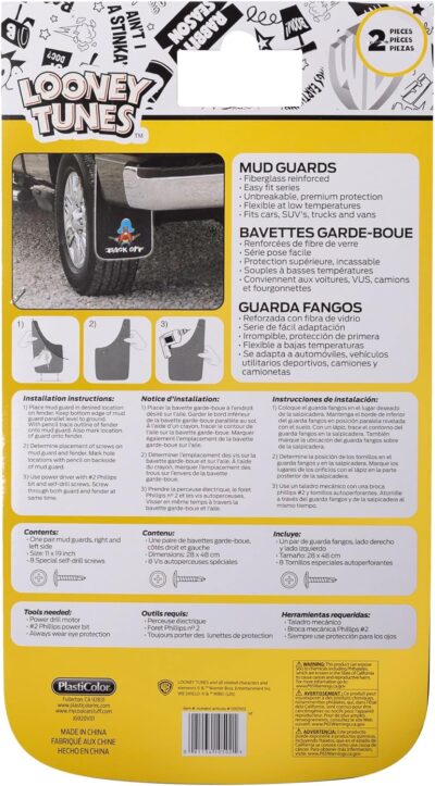 Plasticolor 000502R01 Yosemite Sam Back Off Easy Fit Mud Guard 11" - Set of 2,Multi-colored - Image 3