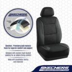 Skechers Men's Memory Foam Seat Covers, Air Cool Mesh Thick Car Seat Covers, Car Seat Covers Front Seats Airbag Compatible, Universal Automotive Comfort for Most Cars, Vans, Trucks, SUV,Black - Image 3
