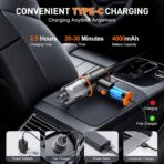 KMM Handheld Car Vacuum Cleaner, 9000PA Vacuum Cleaner & Air Duster, 120W High Power Vacuum Portable Cordless, Hand Held Vacuum Rechargeable with Multi-Nozzles & LED Light for Home, Car, Office - Image 5