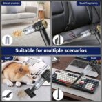 Cordless Handheld Car Vacuum Cleaner,Rechargeable Portable Lightweight Dust Blower,22000PA Powerful Suction Mini Vacuum Cleaner for Deep Cleaning of Home,Car and Pet Hair(Black-Gold) - Image 4