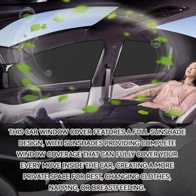 Driver Side Window Sun Shade 2PCS Car Magnetic Window Shades for Baby and Privacy, Car Windows Curtains Covers Front Side Glass 99% UV Protection Magnetic Blackout Windows Cover Tint - Image 6