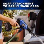 Ontel Turbo Jet HydroX5 Pro Portable Cordless Pressure Washer (21V 3000mAh Battery), 6-in-1 Nozzle, Dual Water Source, 16ft Detachable Hose - Image 11