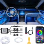 Ambient Lighting car Accessories Interior car Lights APP Control，236" Fiber Optic，5 in 1 led Strip Lights，16 Million Colors Car Neon Lights, Sync to Music（Cigarette）