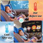 Car Window Shades for Baby, 2 Pack Magnetic Double Layer Car Sun Shade Baby with Storage Pockets, Adjustable Privacy Blackout/See-Through Cartoon Pattern Window Curtains for Kids UV Protection - Image 5