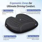 ZIKEE All-Season Car Seat Cushion for Comfortable & Safe Driving, Breathable Seat Cushion for Car with Ventilated Channel & Mesh Cover, Memory Foam for Sciatica, Tailbone & Back Pain Relief, Anti-Slip - Image 2