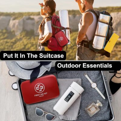Premium First Aid Kit, 320 Piece Waterproof Hard Shell Eva First Aid Kit for Home, Camping, Cars, Hiking, Travel, Businesses & Outdoor Emergencies - Emergency Medical Kits (Red) - Image 6