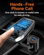 Upgraded Bluetooth 5.3 FM Transmitter for Car, Wireless Radio Adapter Kit W 1.8" Color Display Hands-Free Call AUX in/Out SD/TF Card USB Fast Charging 18W for All Smartphones Audio Players - Pewter - Image 5