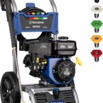 Westinghouse WPX3400 Gas Pressure Washer, 3400 PSI and 2.6 Max GPM, Onboard Soap Tank, Spray Gun and Wand, 5 Nozzle Set, for Cars/Fences/Driveways/Homes/Patios/Furniture