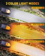 NAOEVO 7 Inch Light Bar, 240W 24,000LM Offroad Fog/Driving Lights LED Pods with 2 Leads Wiring Harness, Spot Flood Combo LED Work Lights for Truck Boat UTV ATV, 2-Pack (White/Amber/White&Amber) - Image 2