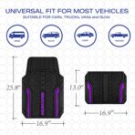 Skechers Car Floor Mats,Heavy Duty Rubber Car Mats Full Set,All Weather Floor Mats,Waterproof TrimTo Fit Universal Floor Liner Car Accessories,Automotive Floor Mats for Cars Trucks SUV,Purple - Image 6