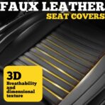 LINGVIDO Front Car Seat Covers, Faux Nappa Leather, Airbag Compatible and Waterproof Protectors for Sedans SUVs, Breathable Anti-Slip Interior for Commuters and Rideshare, Black - Image 7