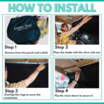 Windshield Sun Shade - Certified 99.87% UVB & 99.02% UVA Protection Car Sun Shade. Award Winning Sunshade for Car Windshield with Patented Technology. Size L 63"x35" Car Window Shades by Kinder Fluff - Image 7