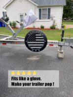 Black Spare Tire Wheel Cover with American US Flag PVC Leather Waterproof Dust-Proof Universal Fit for Jeep, Trailer, RV, SUV, Camper and Van (14 Inch) - Image 7