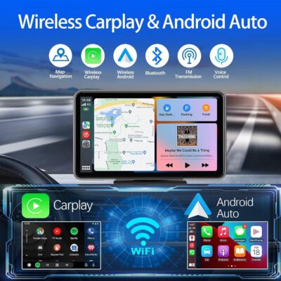 Carplay Wireless Portable Touchscreen Car Stereo Bluetooth Voice Control 7" for Apple Car Play & Android Auto Car Audio HD Screen with 1080p Backup Camera GPS Navigation/Mirror Link Fits All Cars - Image 2