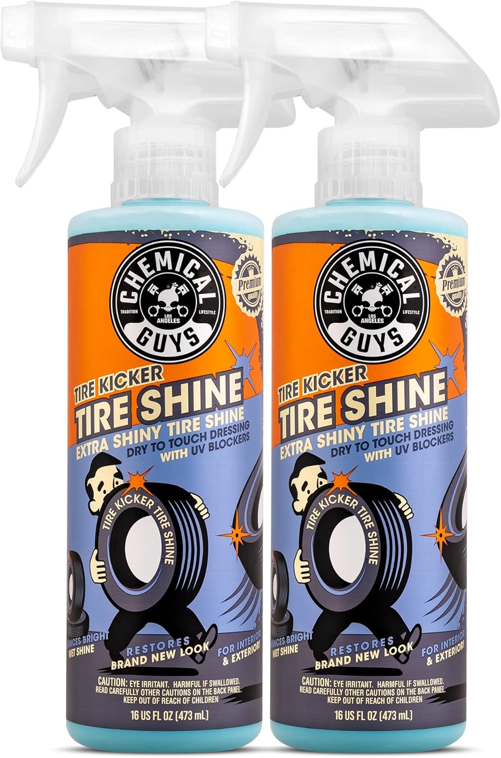 81P3sicgKFL._AC_SL1500_.jpg Chemical Guys Tire Kicker Sprayable Extra Glossy Tire Shine Spray, Dry-to-Touch Dressing - Restores Wet Look to Rubber, Vinyl, and Plastic, Safe for Cars, Trucks, Motorcycles, RVs, and More - 16 oz - Image 1