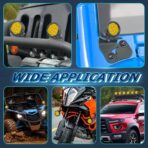 Round LED Pods Yellow, Niwaker 2PCS 54W 3 Inch Fog Lights Off Road Lighting Amber Driving Light Flood LED Light Pods Round Work Lights for Truck Pickup ATV UTV Motorcycle Tractor Boat - Image 7