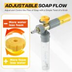 M MINGLE Mini Foam Cannon for Pressure Washer, Magnetic Foam Cannon with Dual Connector, Undiluted Foam Blaster with 5 Nozzle Tips, 1/4 Inch Quick Connect - Image 7