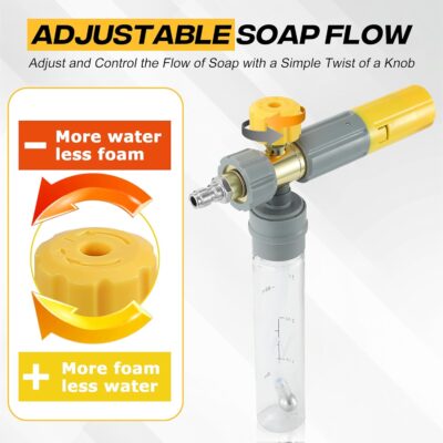 M MINGLE Mini Foam Cannon for Pressure Washer, Magnetic Foam Cannon with Dual Connector, Undiluted Foam Blaster with 5 Nozzle Tips, 1/4 Inch Quick Connect - Image 7