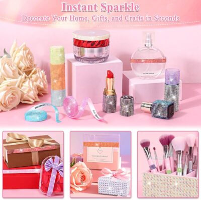 15 Yards Self Adhesive Rhinestone Strips, Rhinestone Ribbons Self Adhesive, Diamond Crystal Bedazzling Strips Glitter Bling Rhinestones Tape Stickers for Crafts, Fabric, Car, Shoes, Décor - Image 5