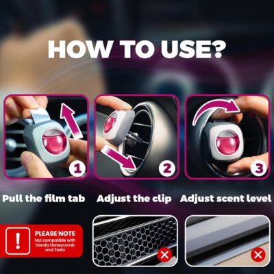 Air Jungles Honey Peach Scent Car Air Freshener Vent Clip, 6 Count Long Lasting Up to 180 days, Natural Essential Oil Car Fragrance for Women and Men, Odor Eliminator - 4ml Each - Image 3