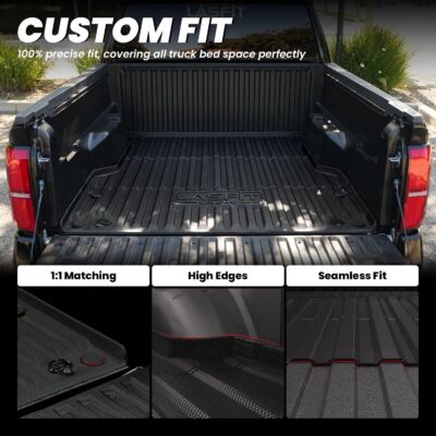 LASFIT Bed Mat for Toyota 2024-2026 Tacoma (5FT/5'Bed) Truck Bed, All Weather 5 ft Rubber Car Bed Liner for Toyota Tacoma 2024 2025 2026 Accessories, TPE Trunk Mat&Bed Liner (Not Fit Drop-in Liners) - Image 3