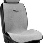 Sojoy IsoTowel Car Seat Cover for Front Seat,Breathable Fabric with Non-Slip Bottom,Comfort Car Seat Protector for Cold Weather (Black & White)