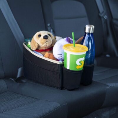 FH Group E-Z Travel Multi-Use Car Organizer with Cup Holders | Back Seat Storage Black - Image 9
