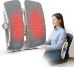 COMFIER Heated Lumbar Support Pillow with Vibration Massage, Back Support Cushion for Office Chair, Adjustable Height up to 18.1 in – Thoughtful Gifts for Mom Dad Women Men