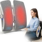 COMFIER Heated Lumbar Support Pillow with Vibration Massage, Back Support Cushion for Office Chair, Adjustable Height up to 18.1 in – Thoughtful Gifts for Mom Dad Women Men