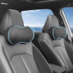 2 Pack Car Neck Pillow, Breathable Neck Support Pillow for Driving, Soft Memory Form and Ergonomic Design Fits Most Cars SUV Sedan Home Office (Black)