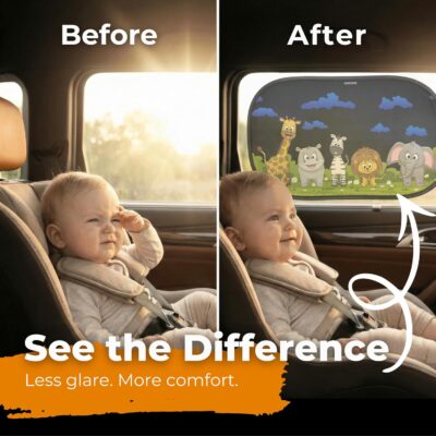 Car Window Shade for Baby with Certified UV-Protection 2 Pack - 20"x12" - Image 3