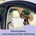 Car Headrest Pillow 2PCS Bear or Bunny Car Seat Neck Pillow Car Decor Memory Foam Neck Support Cushions for Comfortable Driving, Easy Install & Washable (Pink) - Image 2