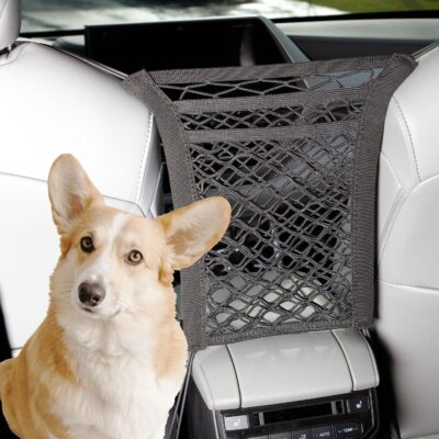 Pennzoil Car Storage Pocket Between Seats, Road Trip Must Haves For Kids, Dog Back Seat Barrier For SUV, Mesh Bag Car Organizer Car Trash Can Bin, Purse Holder For Car Kids Pet Dog Car Divider - Image 4