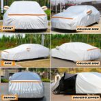 TUCAREST 6 Layers Full Car Cover for Sedan/Wagon/Coupe/Hatchback - Waterproof, Insulated, Anti-UV, Snow-Proof, Anti-Wind, All-Weather, Thickened Protection, up to 191 in - Image 8