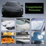 Car Cover Custom Fit for Toyota Corolla 2000-2025, Honda Civic 1991-2025, Waterproof All Weather Full Exterior Cover Rain Sun Protector Car Cover with Door Zipper - Image 5
