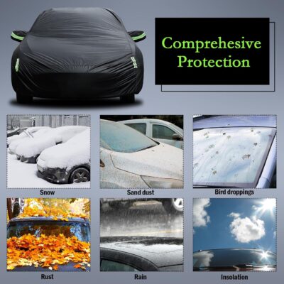 Car Cover Custom Fit for Toyota Corolla 2000-2025, Honda Civic 1991-2025, Waterproof All Weather Full Exterior Cover Rain Sun Protector Car Cover with Door Zipper - Image 5