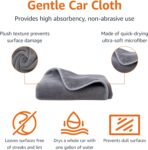 Amazon Basics Microfiber Car Drying Towel, 36"L x 25"W, Gray - Image 2