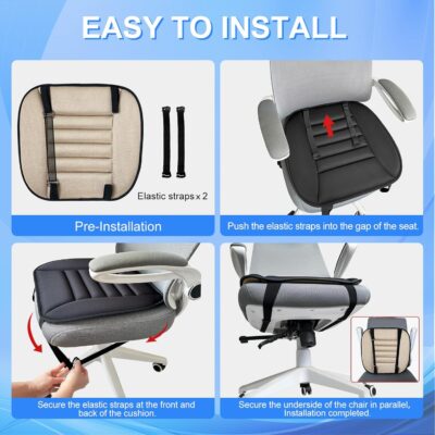 Car Seat Cushion with Back Support Pillow, 1.2'' Thick Enhanced Comfort Memory Foam Design for Pain Relief, Ideal for Drivers and Office Use - Ergonomic Lumbar Comfort for Long Sitting - Image 4