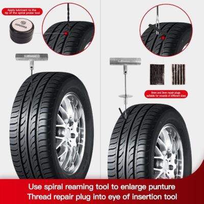 SUNSOUL Heavy Duty Tire Plug Kit, 40Pcs Off Road Emergency Puncture Repair for SUV, Truck, ATV, UTV, Tractor & Motorcycle - Fast Seal Tire Repair Kit with Tools (Include Insertion Tool) - Image 4