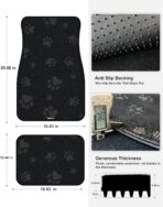 Cute Embroidered Dog Paw Car Floor Mats for Pet Lovers, Universal Fit All Weather Car Mats with Anti-Slip Nibbs Backing, Carpet Floor Mats for Cars, Trucks & Sedans, Full Set of 4 (Gray Paw) - Image 3