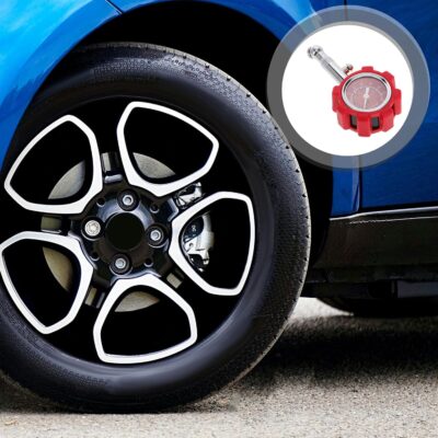 Heavy Duty Tire Pressure Gauge Metal Car Tire Air Pressure Gauge Tool with Digital Display Red for Auto Monitoring - Image 7