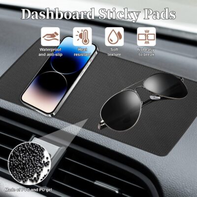 Dash Mat for Car, Anti Slip Dashboards Mat, 10.8" x 6.4" Dashboard Sticky Pads, Car Dash Non Slip Mat, Dashboard Accessories for Cell Phone, Sunglasses, Keys Electronic Devices - Image 4