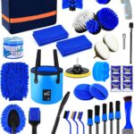 Car Cleaning Kit：40 Pcs Interior Windshield and Window Cleaner Detailing Set；Wheel & Tire Brush；Car Wash Mitt；Cleaning Bucket；Total Care Supplies；Towels；Automotive Tools