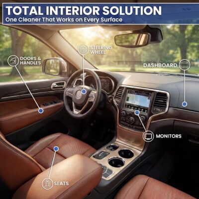 EVEO Total Car Interior Cleaner Kit - Interior Car Cleaner, Car Seat Cleaner & Car Cleaning Supplies - Car Screen Cleaner, Interior Car Cleaning kit for Leather, Vinyl, Glass & Plastic & More - 16oz - Image 3