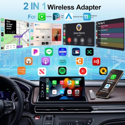 2 in 1 Wireless CarPlay and Android Auto Adapter 2025 for iPhone, Easy to Upgrade Wired CarPlay to Wireless, Mini Car Play Dongle with USB A/C for Apple iOS 10+ & Android 11+, For Cars 2016+, No Delay - Image 2