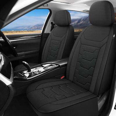 3D Air-Mesh Car Seat Covers Full Set, Breathable and Split Bench Compatible Seat Covers for Cars, Universal Car Interior Covers for Most Cars Sedan Truck SUV(Black) - Image 2