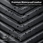 CAR PASS 3D Foam Faux Leather Car Seat Covers Full Set,Waterproof Leather Seat Cover for Cars,Luxury Universal Fit for SUV Truck Sedan Automotive, Armrest Airbag Compatible Anti-Slip, All Black - Image 9