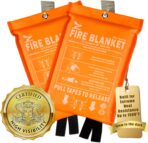 Fire Blanket - 1500F CE Certified Emergency Fire Blanket for Home and Kitchen. 500GSM Fabric & 0.5mm Thick - 100% Fiberglass Fire Extinguisher for Car,Warehouse Office - 2pc (40x40 inches) by Supa Ant